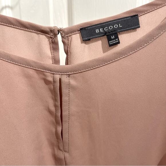 BeCool Women’s Blush Pink 3/4 Sleeve Blouse Sz Medium - Picture 4 of 7